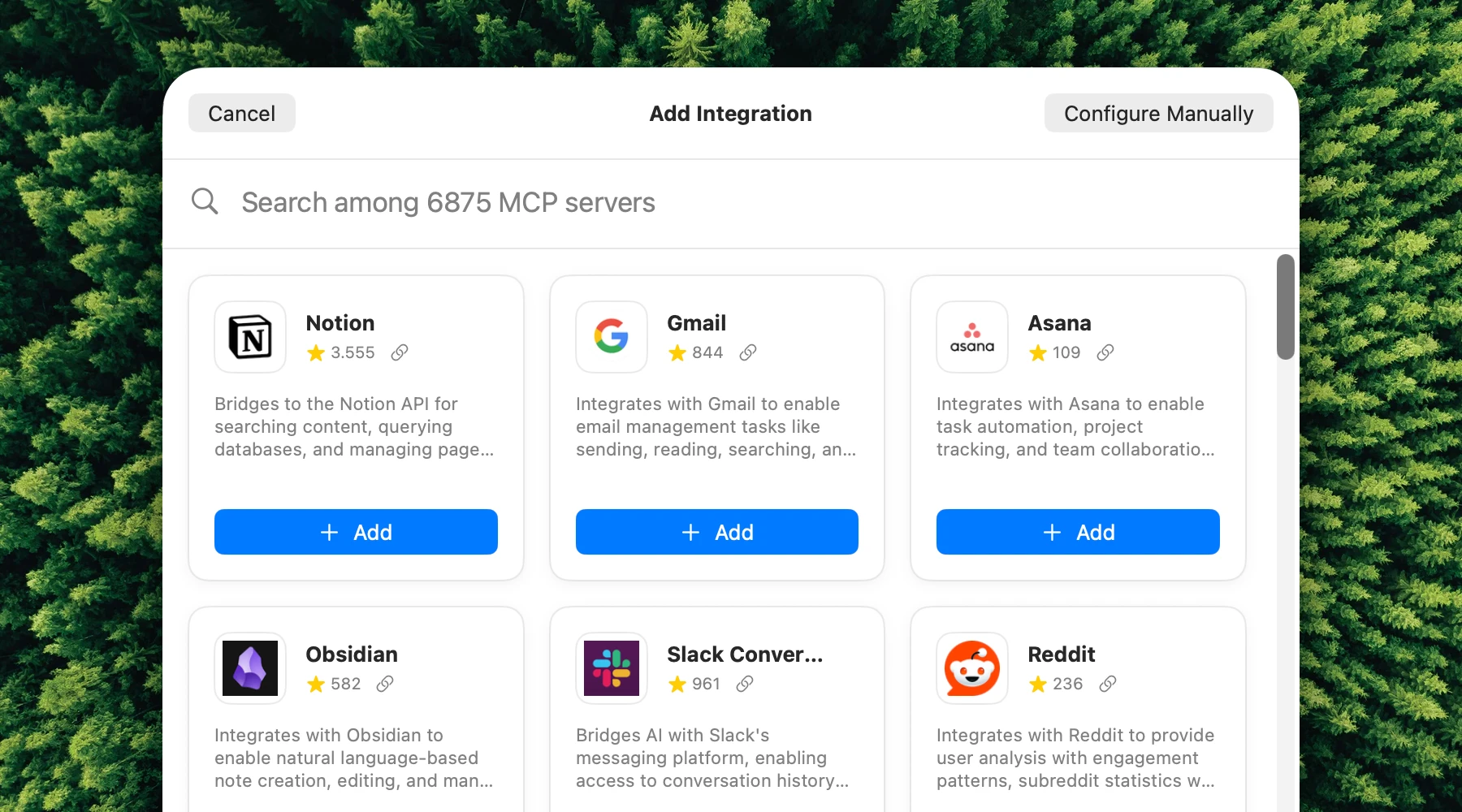 List of the most popular MCPs in Fluent: Slack, Gmail, Notion and thousands more