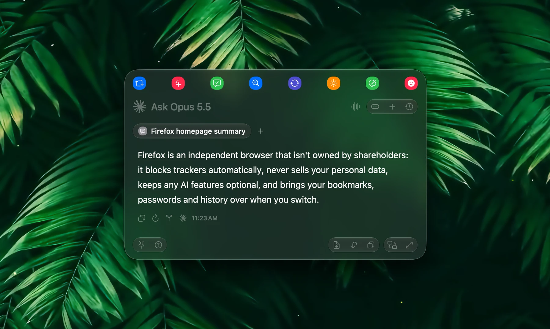Fluent – A Firefox Tab As Context