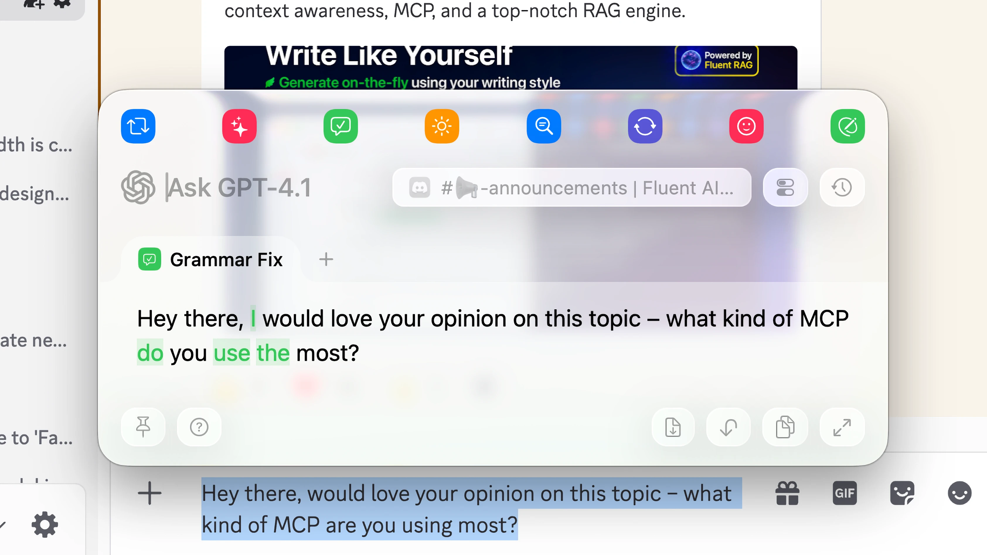 Fluent – Grammar Mode Tooltip