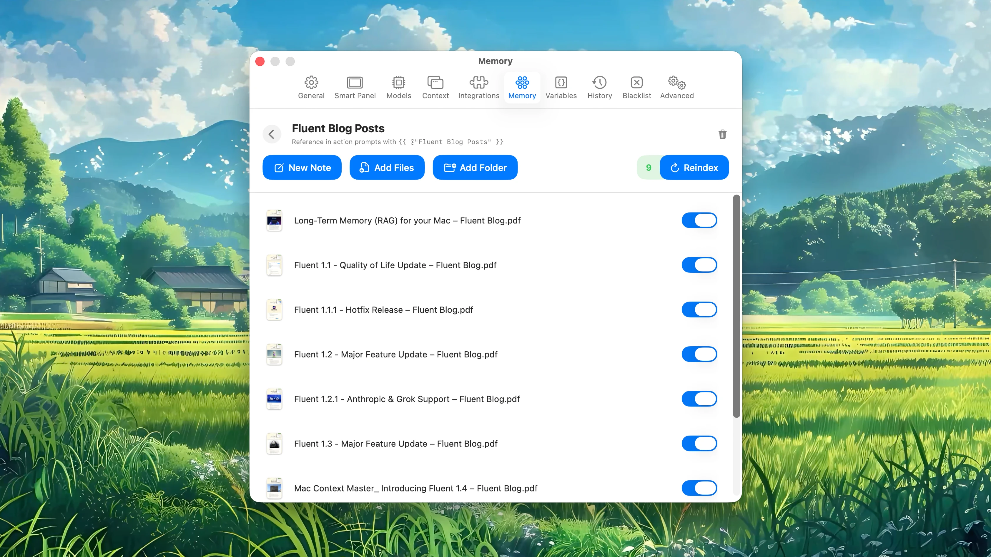 Fluent – Memory Group Expanded