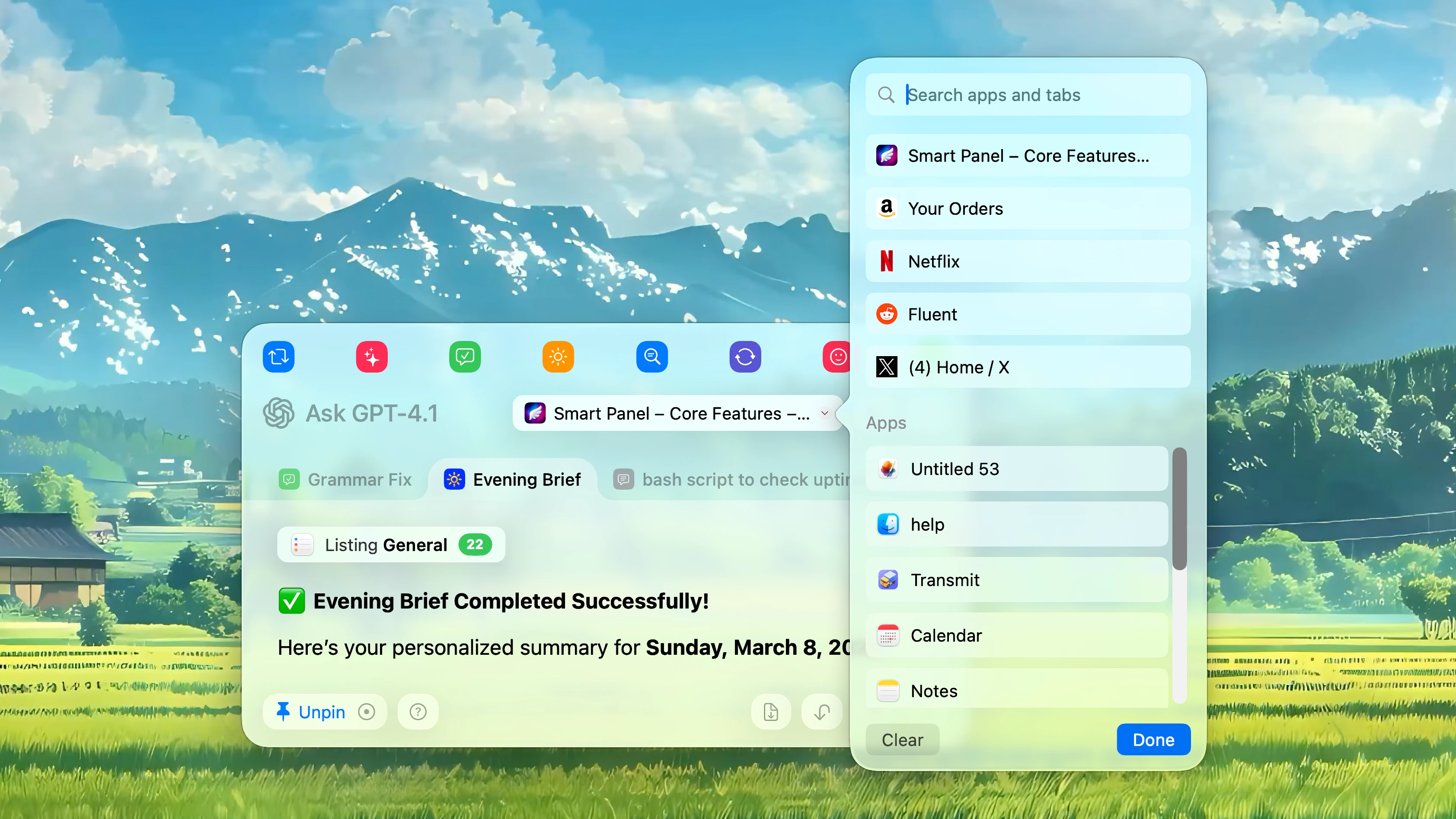 Fluent – Smart Panel Context Selector